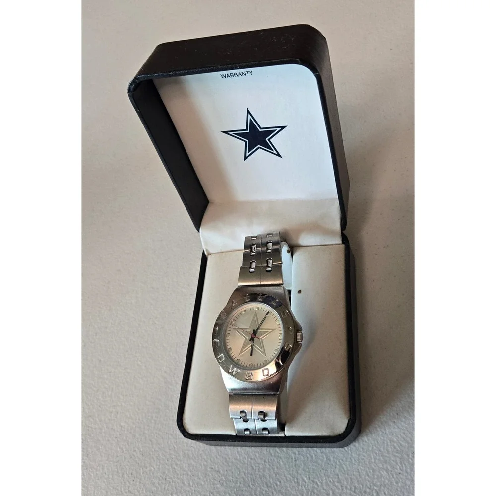 Dallas Cowboys Game Time Watch Mens Silver Stainless Steel Quartz F3137371/GT